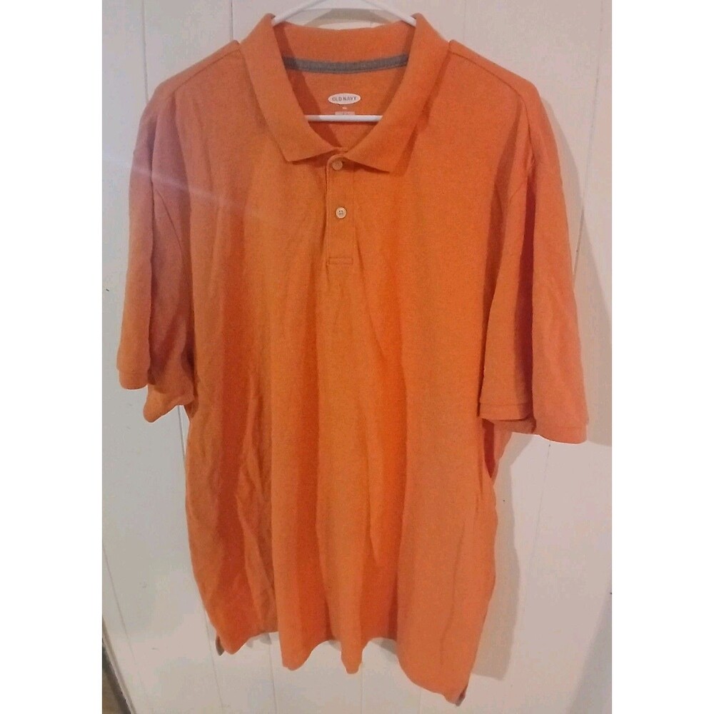 Old Navy Size XXL  Men's Short Sleeve Polo Shirt Orange  Plus Casual